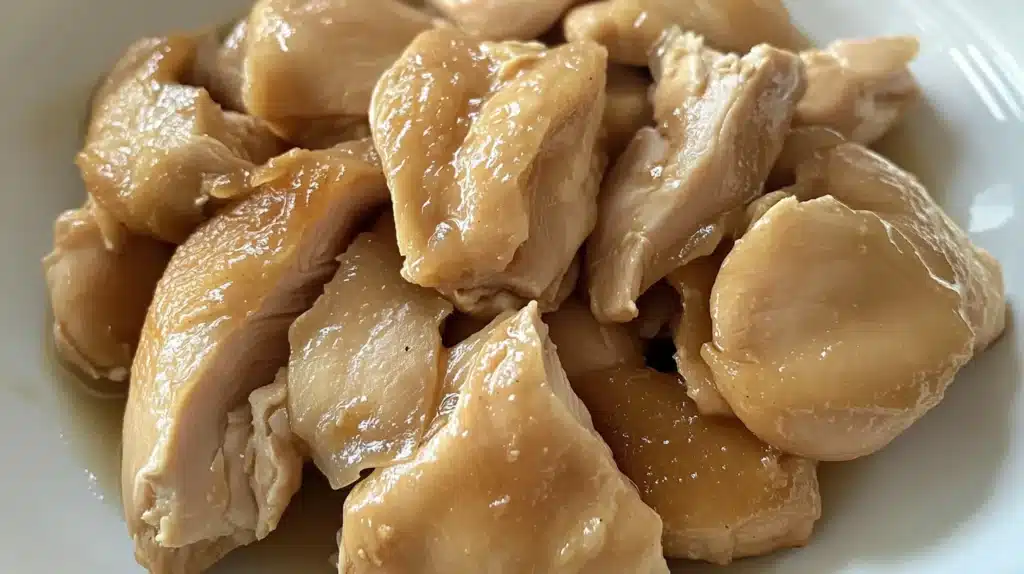 Why is My Instant Pot Chicken Rubbery? Causes & Fixes 3 "Soft, slightly rubbery Instant Pot chicken breast pieces served on a white plate. The texture appears moist but lacks firmness. Why is my Instant Pot chicken rubbery?"