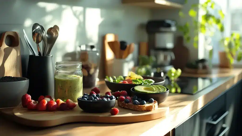Quick & Easy Meal Prep for Busy Mornings | Healthy Breakfasts 3 Healthy breakfast meal prep with avocado toast, smoothie, fresh berries, and fruits for busy mornings