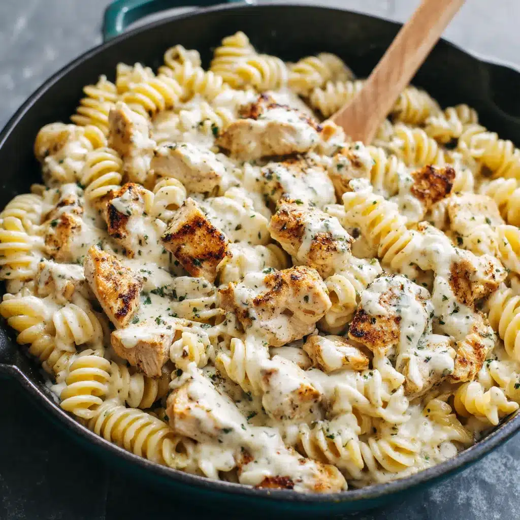 Easy Chicken Alfredo Recipe with Jar Sauce (30 Min Meal) 2 Easy Chicken Alfredo Recipe with Jar Sauce served hot in a skillet A creamy, savory pasta dish with seasoned chicken, Alfredo sauce, and herbs, ready in just 30 minutes.