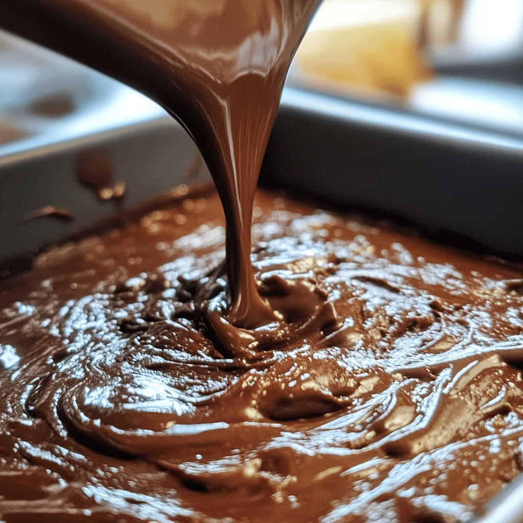 Protein Brownie Recipe – The Ultimate High-Protein Treat You’ll Love 6 pouring protein brownie batter into pan
