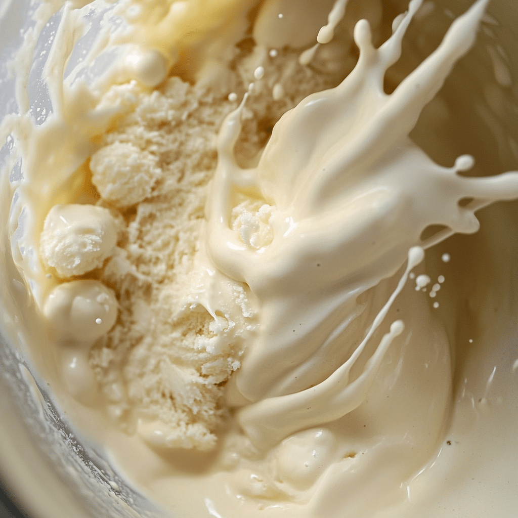 blending protein vanilla ice cream base