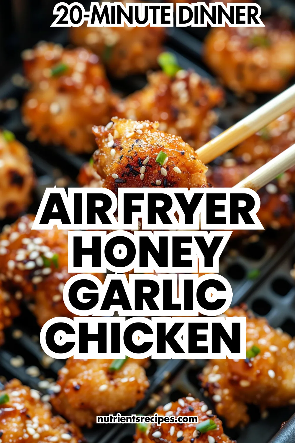 Air Fryer Honey-Garlic Chicken - 20-Minute Dinner Air Fryer Honey Garlic Chicken crispy close-up