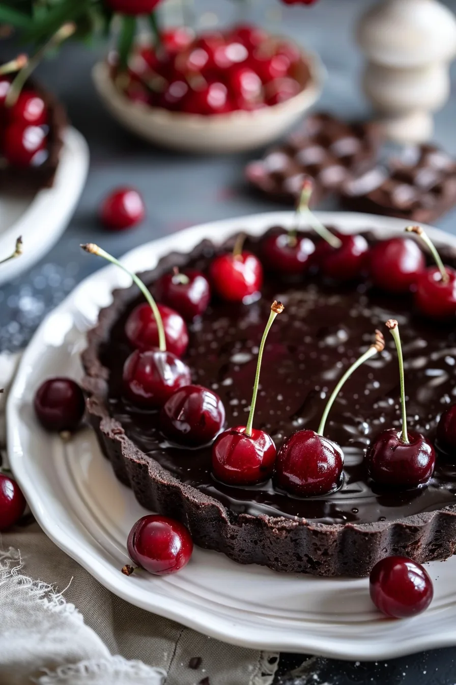 Vegan Chocolate Cherry Tart – Plant-Powered Festive