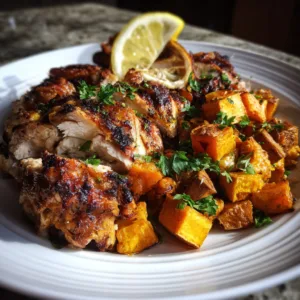 Instant Pot Turkey and Potato One-Pot Dinner with herbs and gravy on white plate